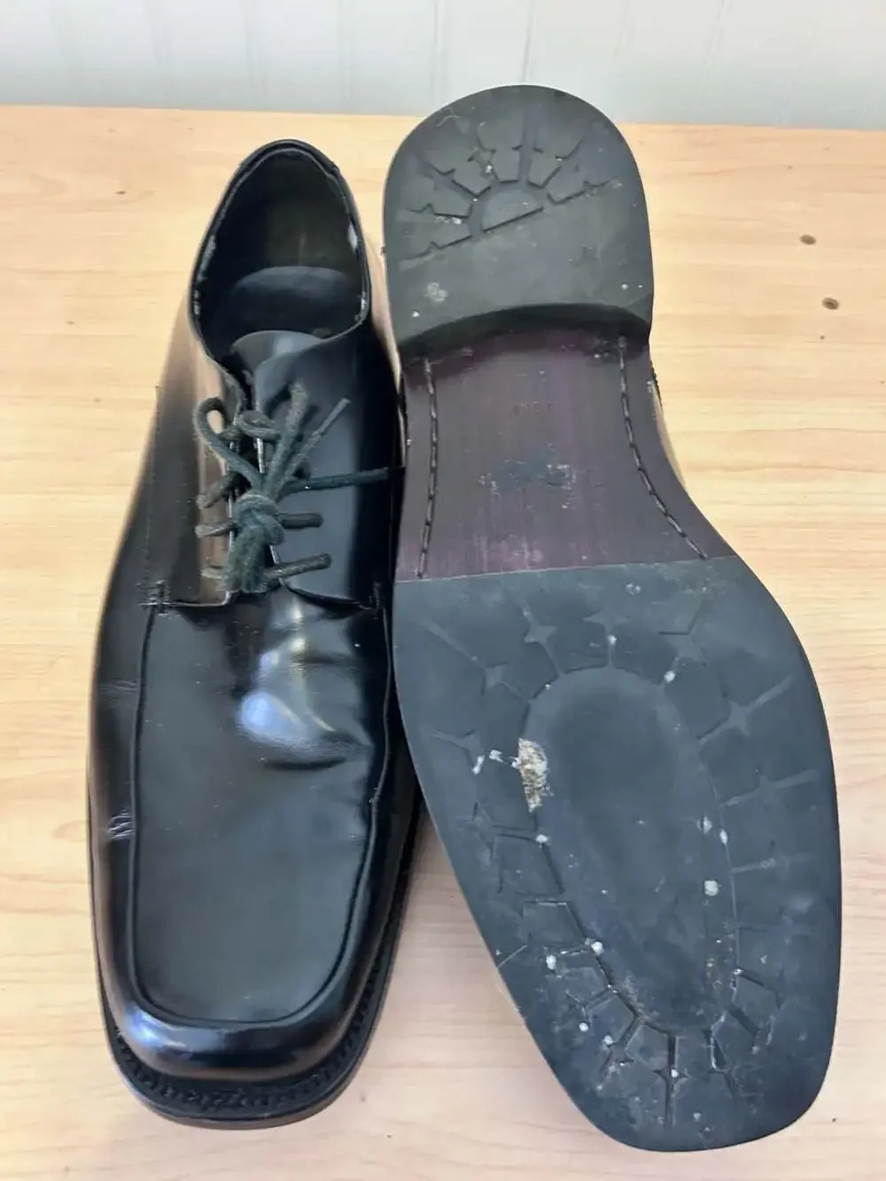 Calvin Klein Hamilton II Men's Black Leather Square Toe Oxford Dress Shoes